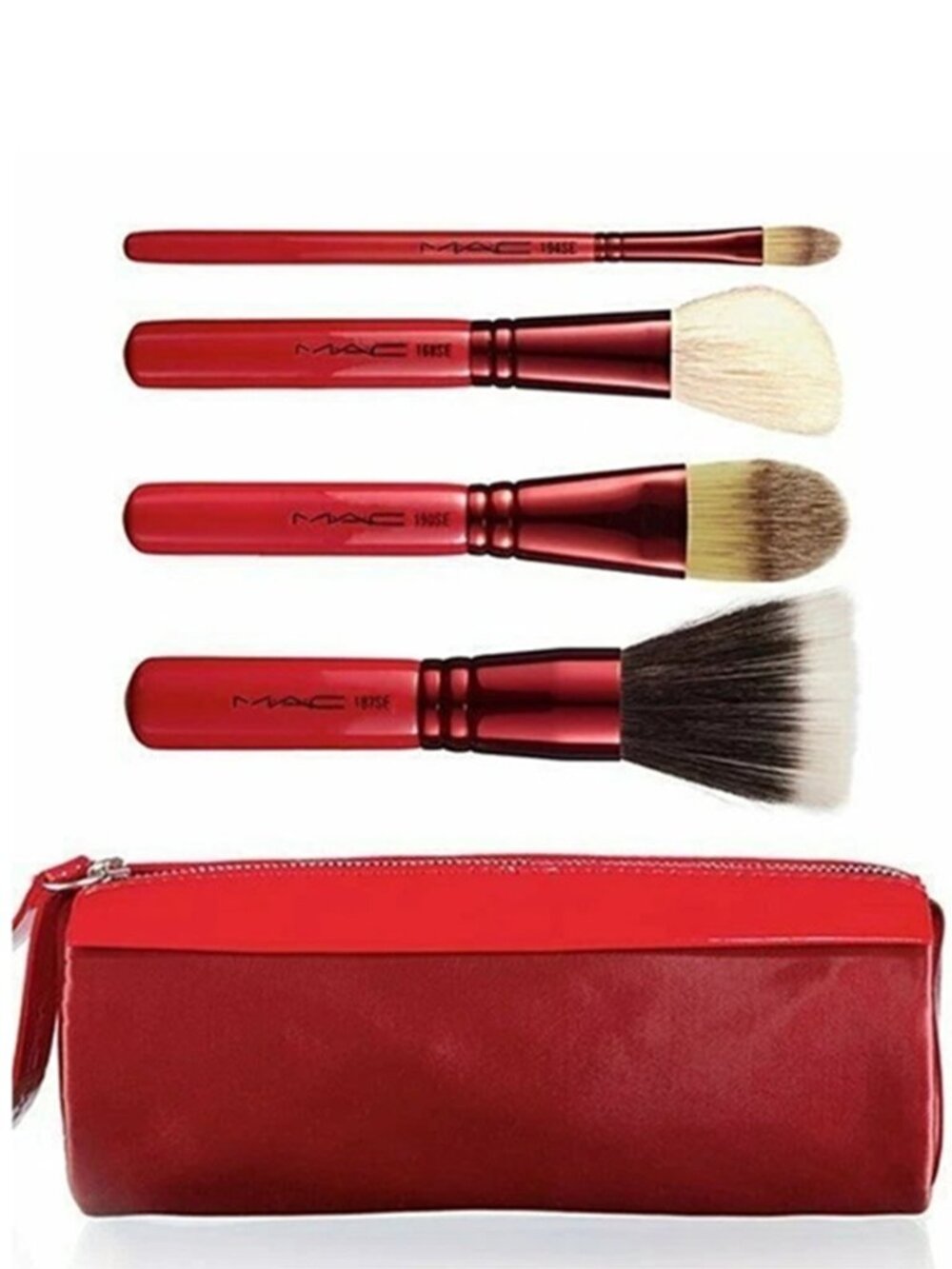 MAC Adoring Carmine Face Brush Box Set (168, 187, 190, 194) + Bag - GIFT BOX SET